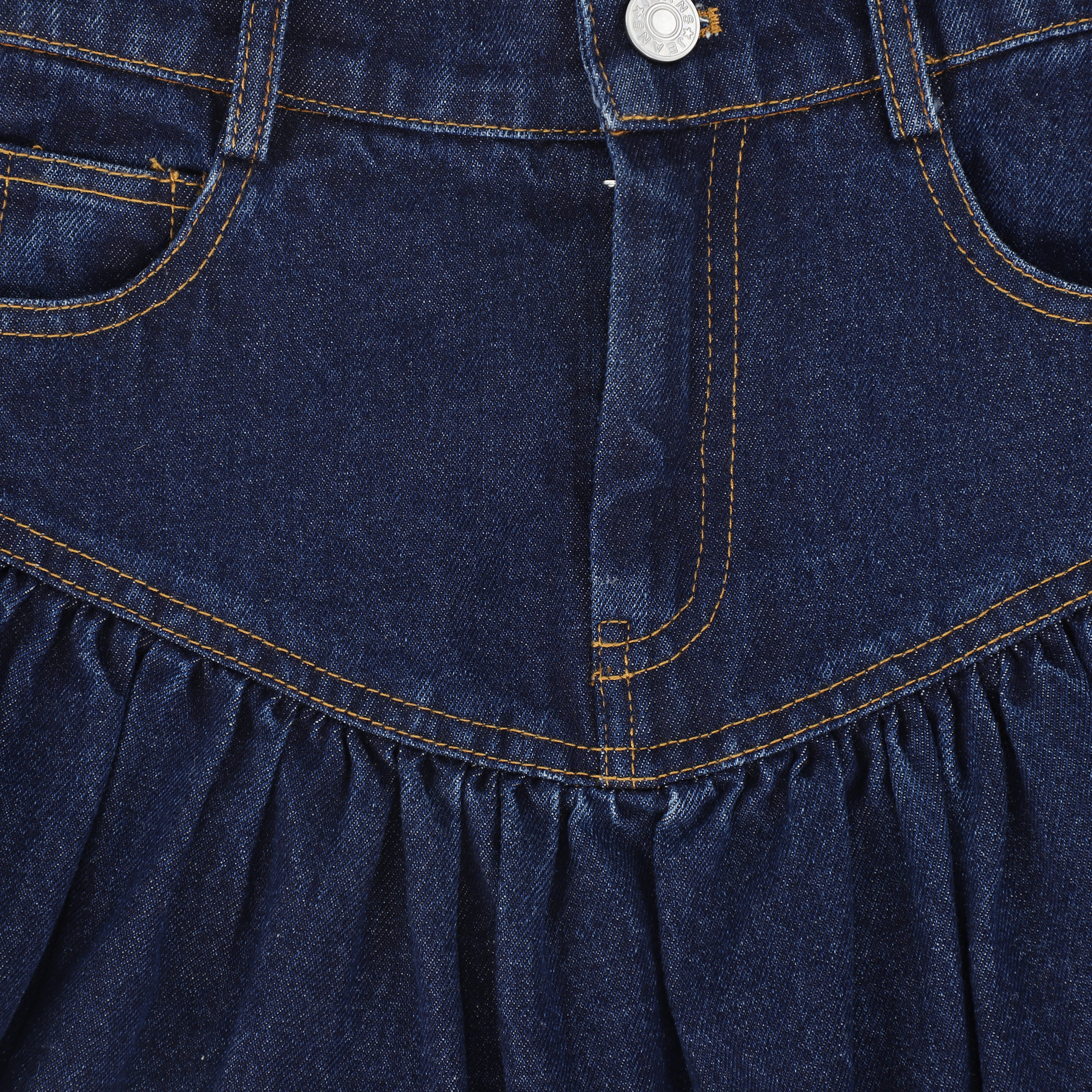 BAMBOO DARK DENIM DROP WAIST FRILL SKIRT [FINAL SALE] – Luibelle