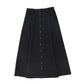 VALENTINA BLACK DENIM PANELED BUTTON SKIRT