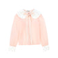 VALENTINA PINK GAUZE RHINESTONE COLLAR BLOUSE