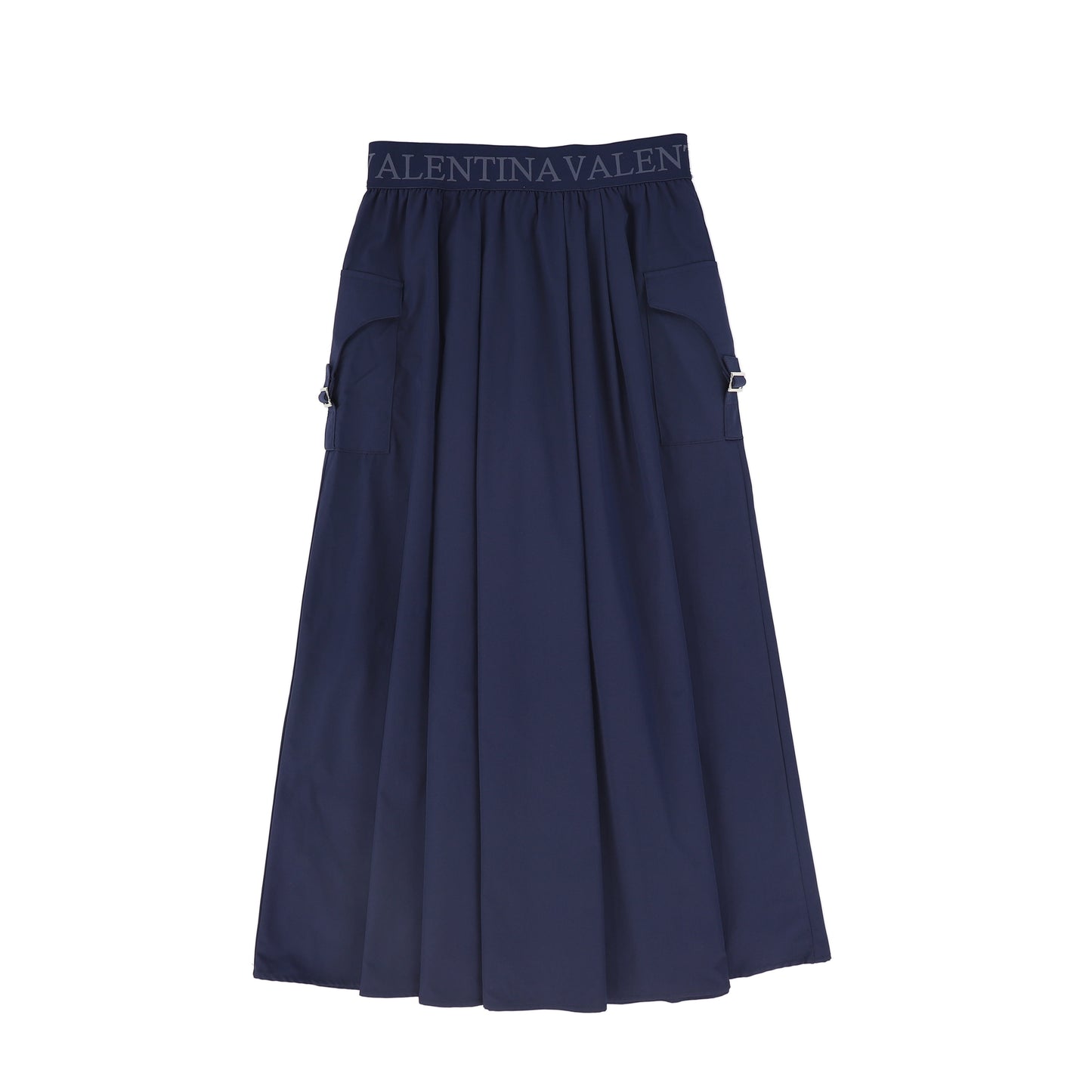 VALENTINA NAVY PLEATED CARGO SKIRT