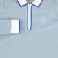 VALENTINA BLUE ZIPPER PIQUE POLO