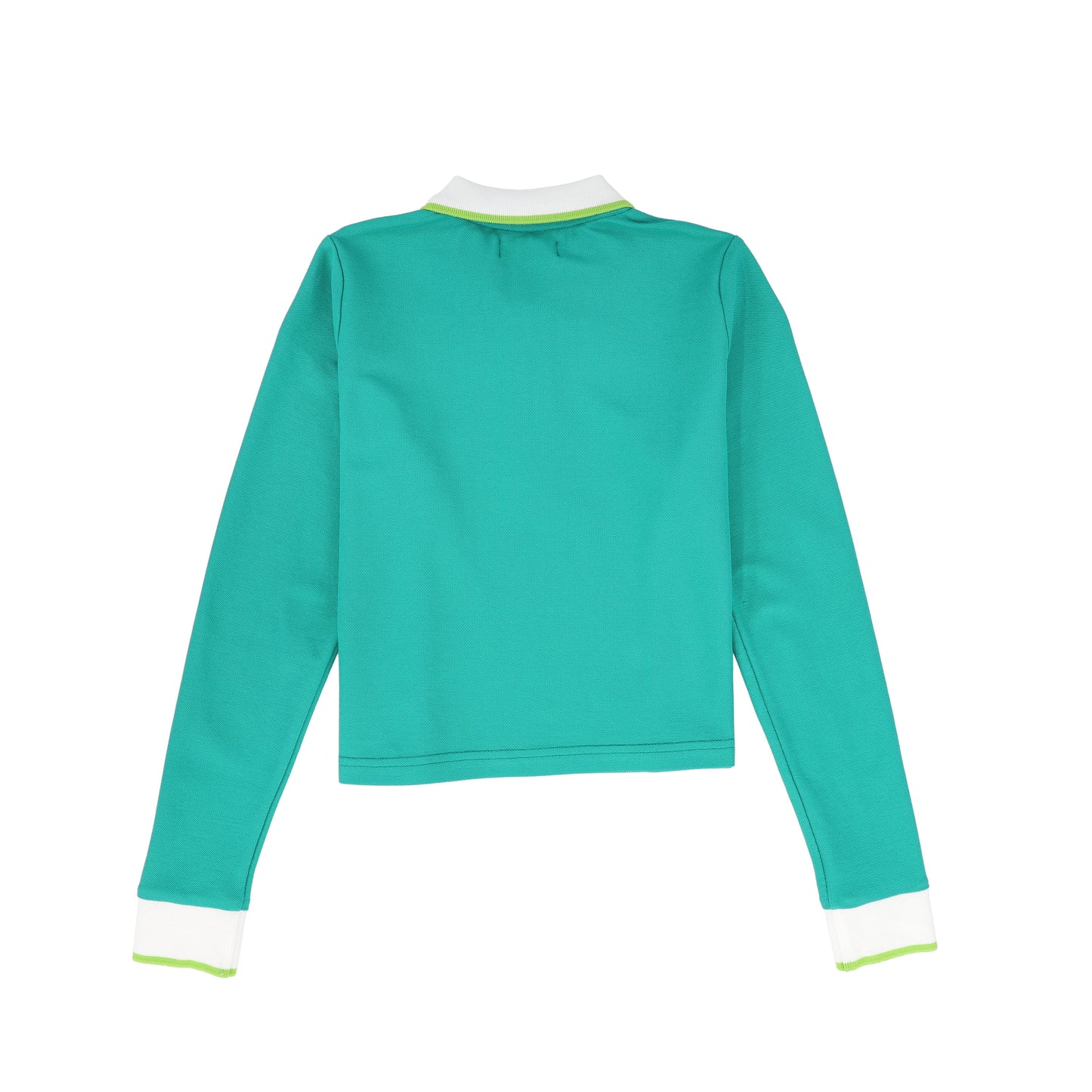 VALENTINA GREEN ZIPPER PIQUE POLO