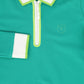 VALENTINA GREEN ZIPPER PIQUE POLO