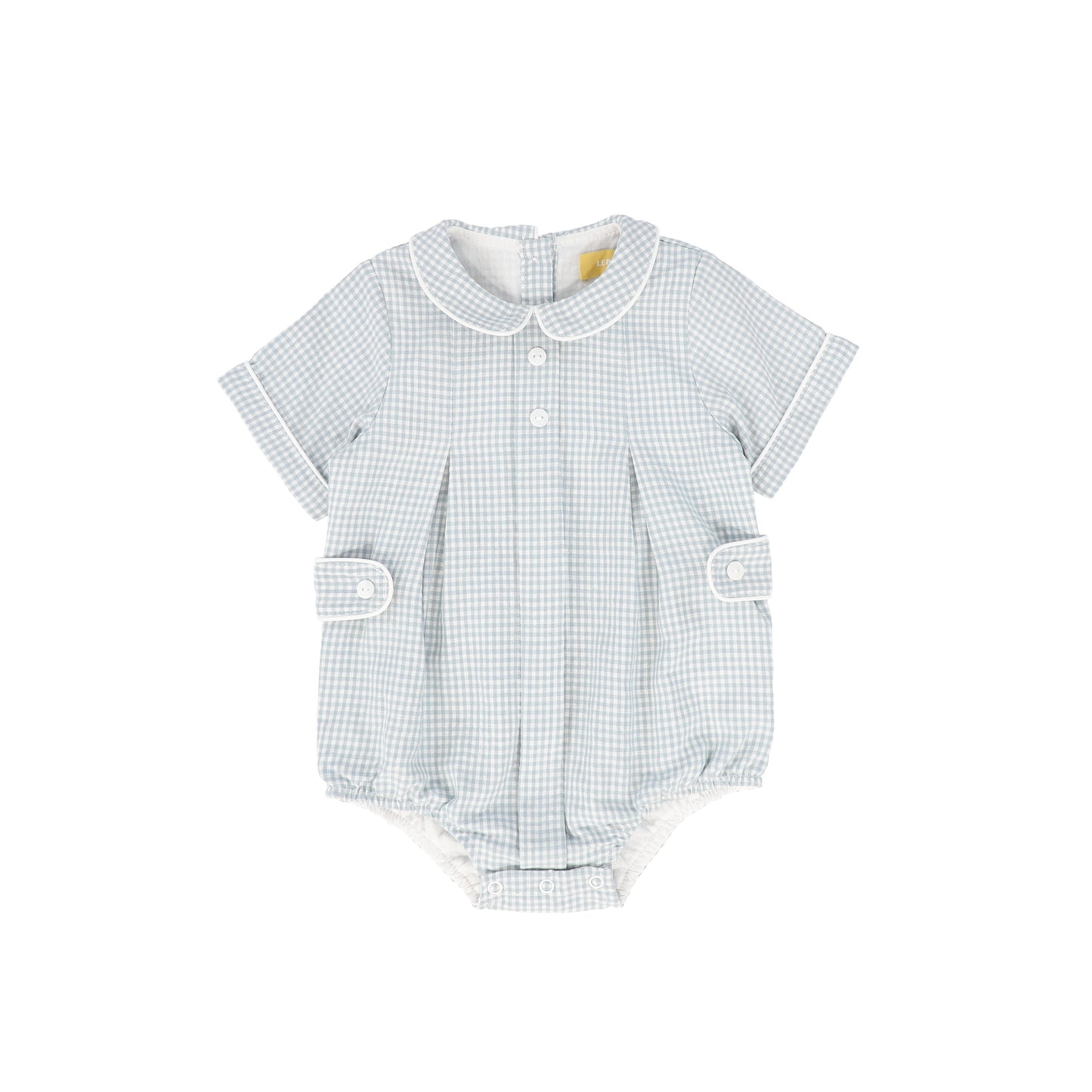 LE BOURDON BLUE LINEN PLEAT ROMPER