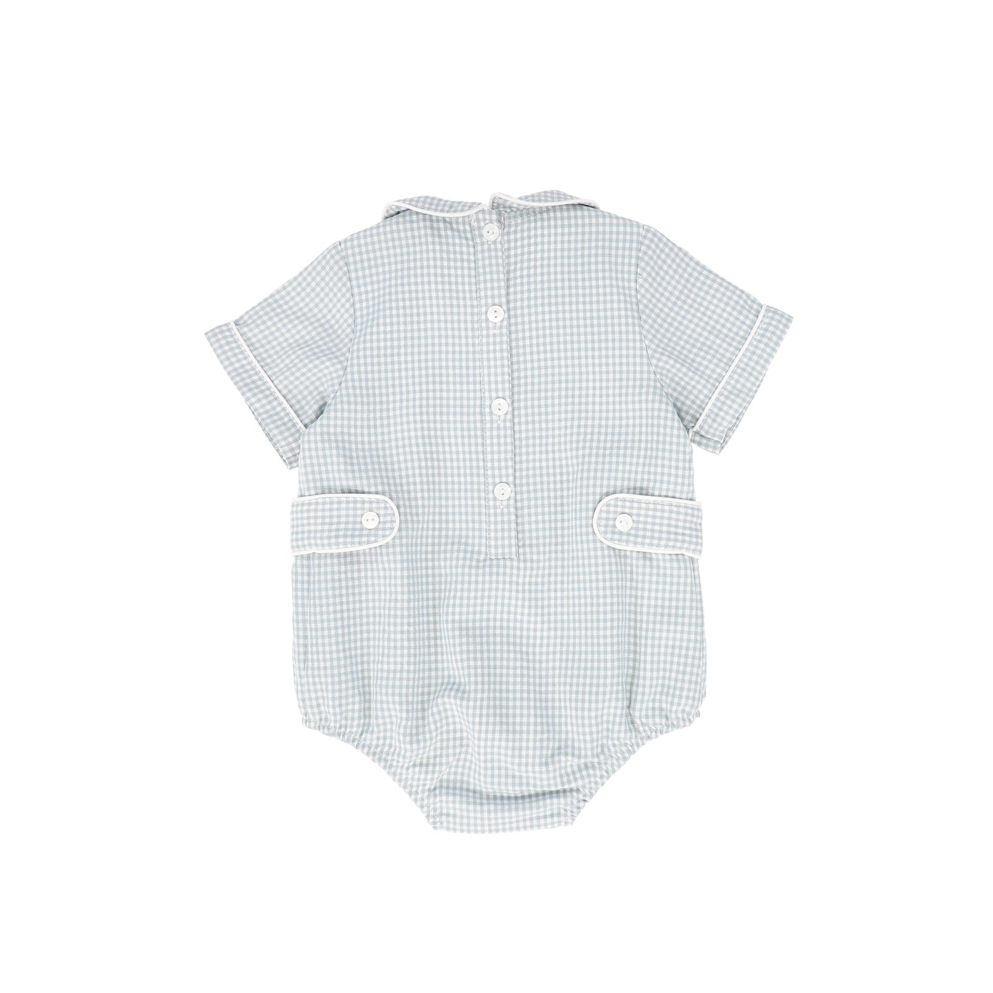 LE BOURDON BLUE LINEN PLEAT ROMPER