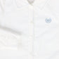 LE BOURDON WHITE/BLUE SCALLOP STITCH BLOUSE