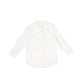 LE BOURDON WHITE/TAN SCALLOP STITCH BLOUSE