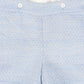 LE BOURDON LIGHT BLUE TEXTURED PIPED TRIM SHORTS SET