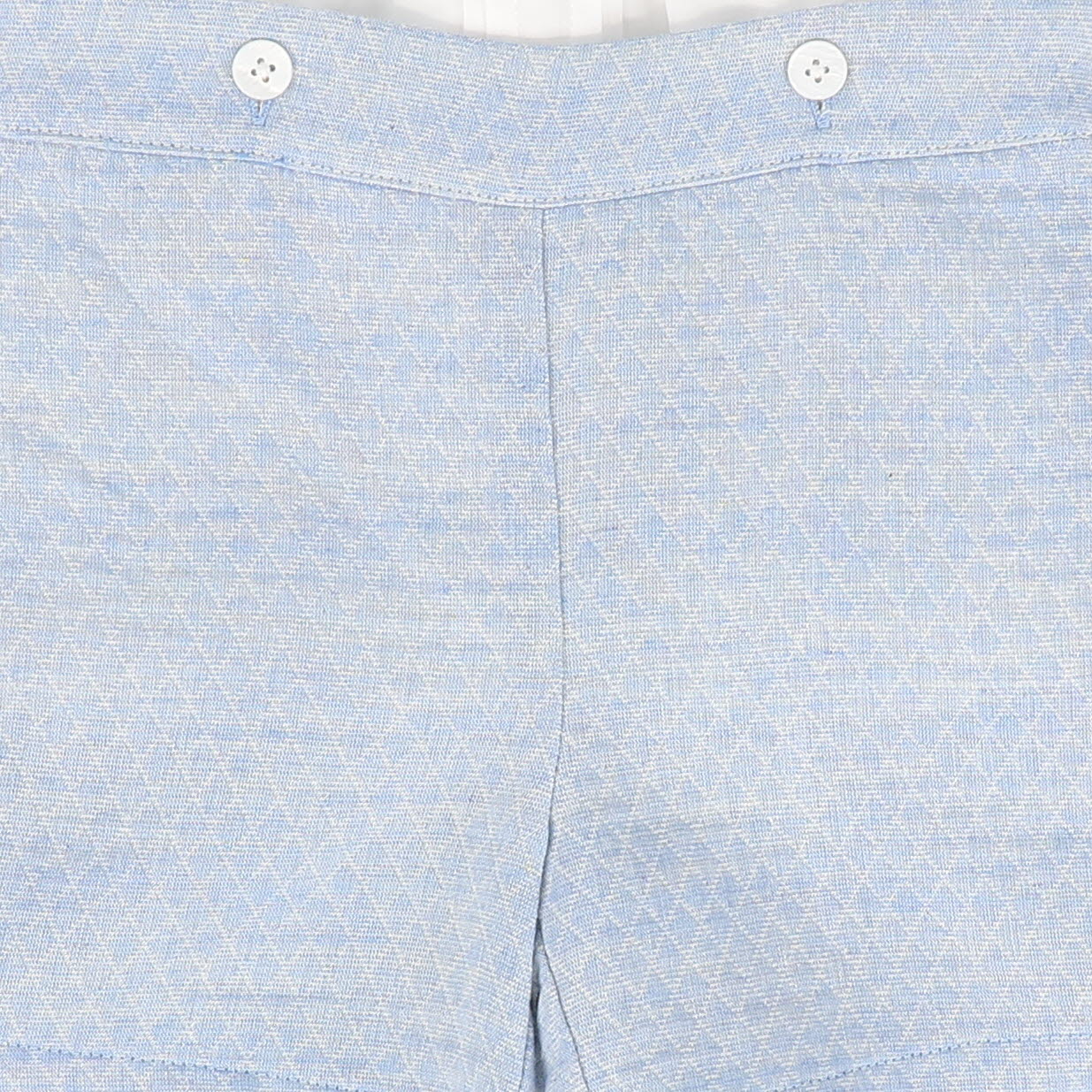 LE BOURDON LIGHT BLUE TEXTURED PIPED TRIM SHORTS SET