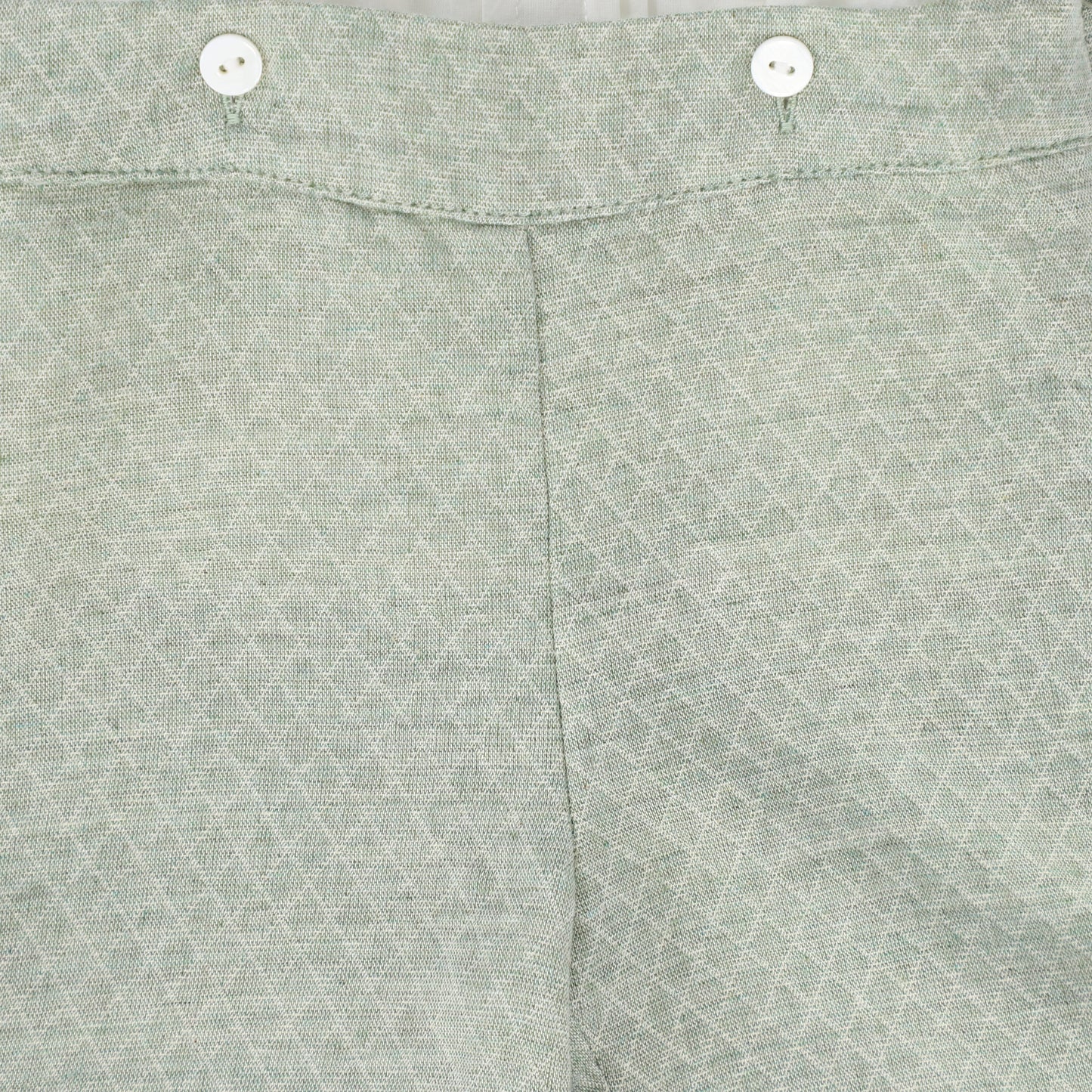 LE BOURDON GREEN TEXTURED PIPED TRIM SHORTS SET