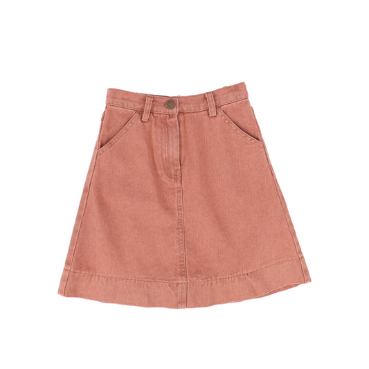 BAMBOO MAUVE DENIM SIDE POCKET SKIRT