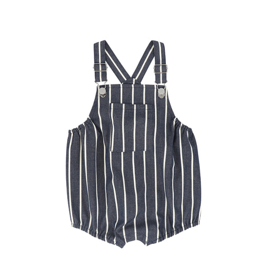 LE BOURDON NAVY STRIPED DENIM ROMPER