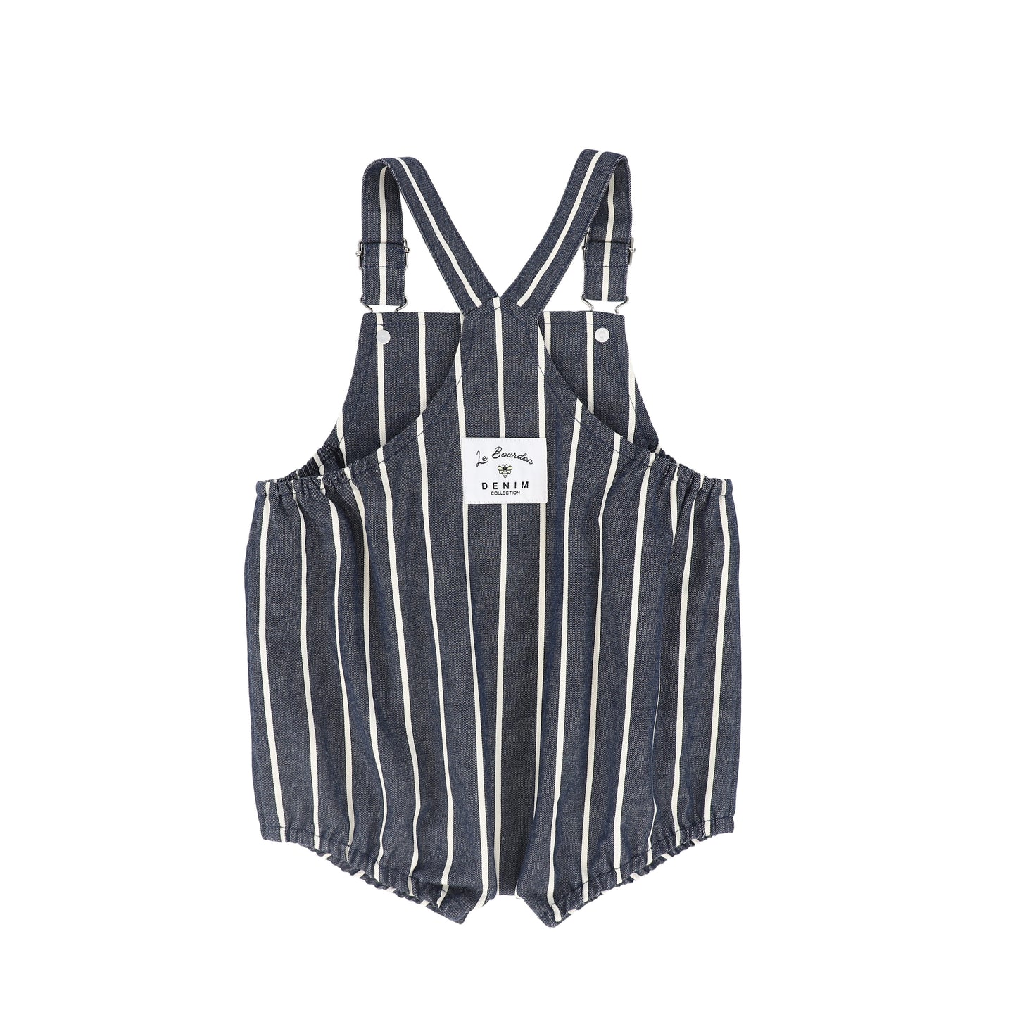 LE BOURDON NAVY STRIPED DENIM ROMPER