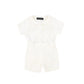 FRANCESCA GUILIANO IVORY LINEN SMOCKED COLLAR SET