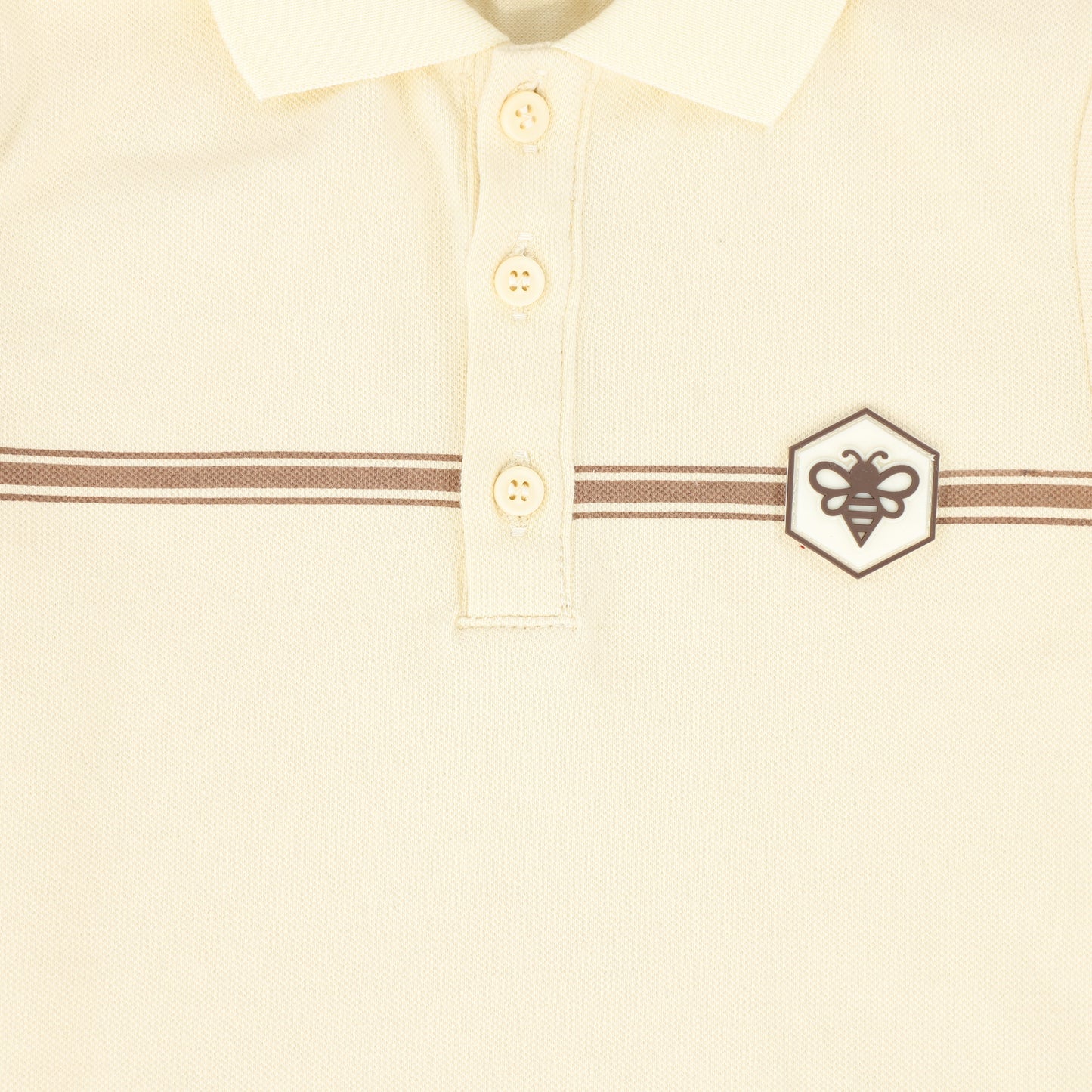 LE BOURDON CREAM BEE PATCH POLO
