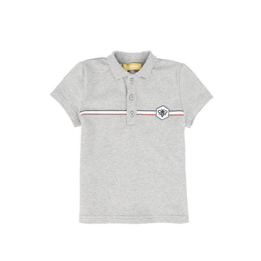LE BOURDON GREY BEE PATCH POLO