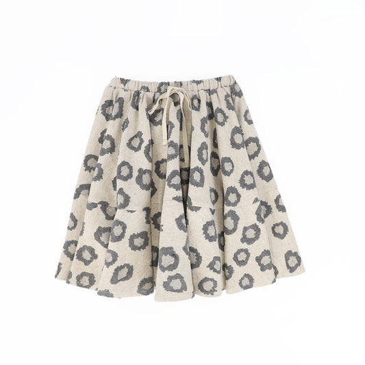 BAMBOO BEIGE LEOPARD FLARE SKIRT