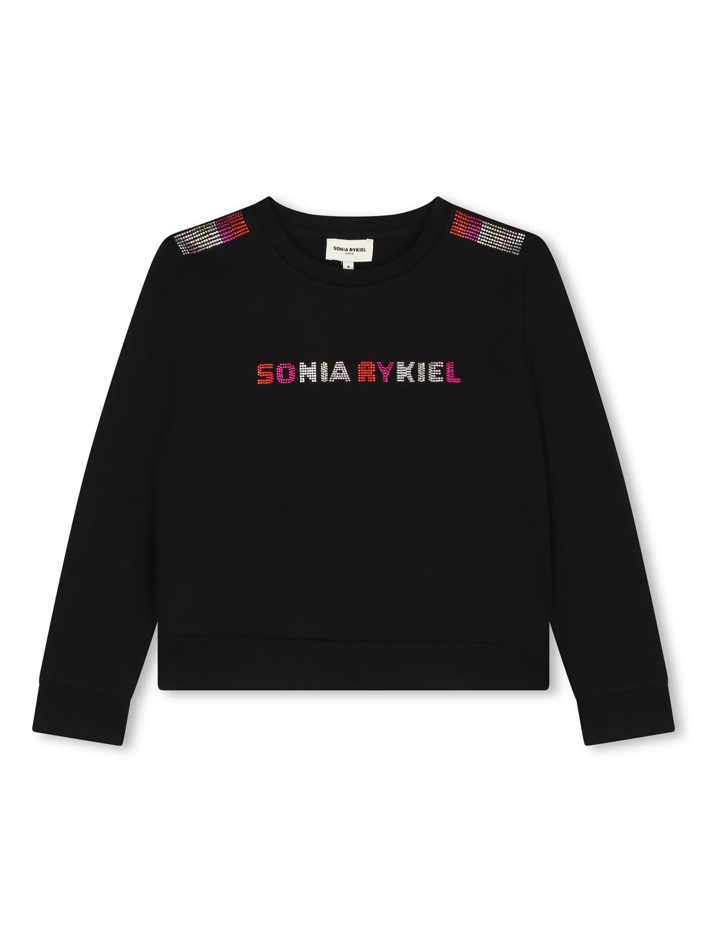 SONIA RYKIEL BLACK/MULTI COLOR LOGO STUDDED SWEATSHIRT [FINAL SALE]