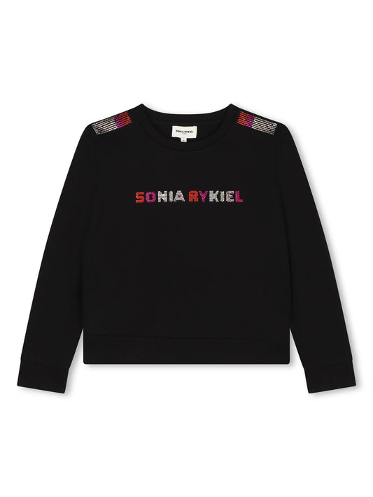 SONIA RYKIEL BLACK/MULTI COLOR LOGO STUDDED SWEATSHIRT [FINAL SALE]