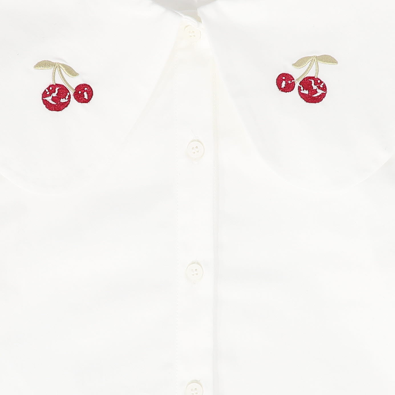 PAPILLON WHITE EMBROIDERED CHERRY BLOUSE [FINAL SALE]