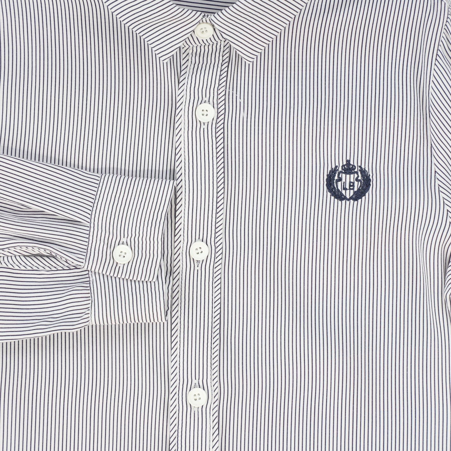 LE BOURDON NAVY/WHITE COLLAR BLOUSE