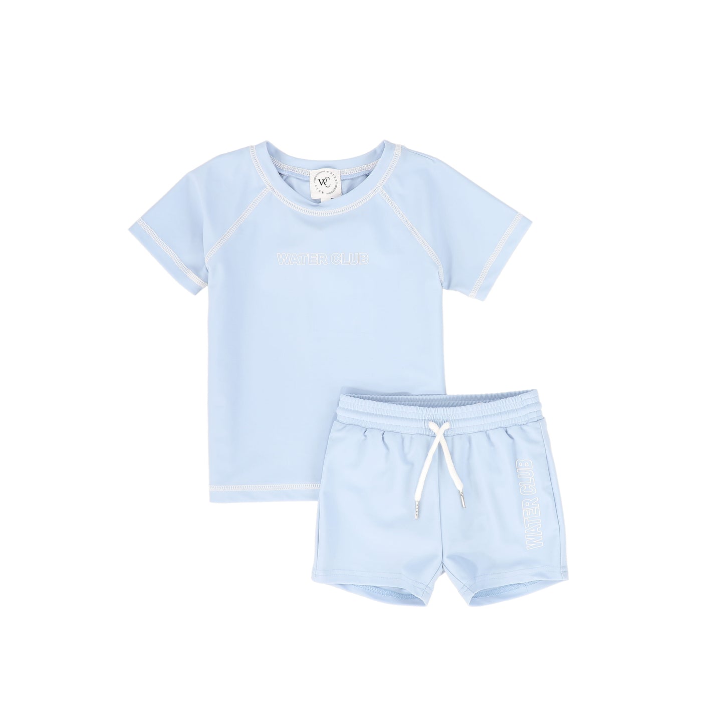 WATER CLUB LIGHT BLUE OUTLINE LOGO SHORTS SET