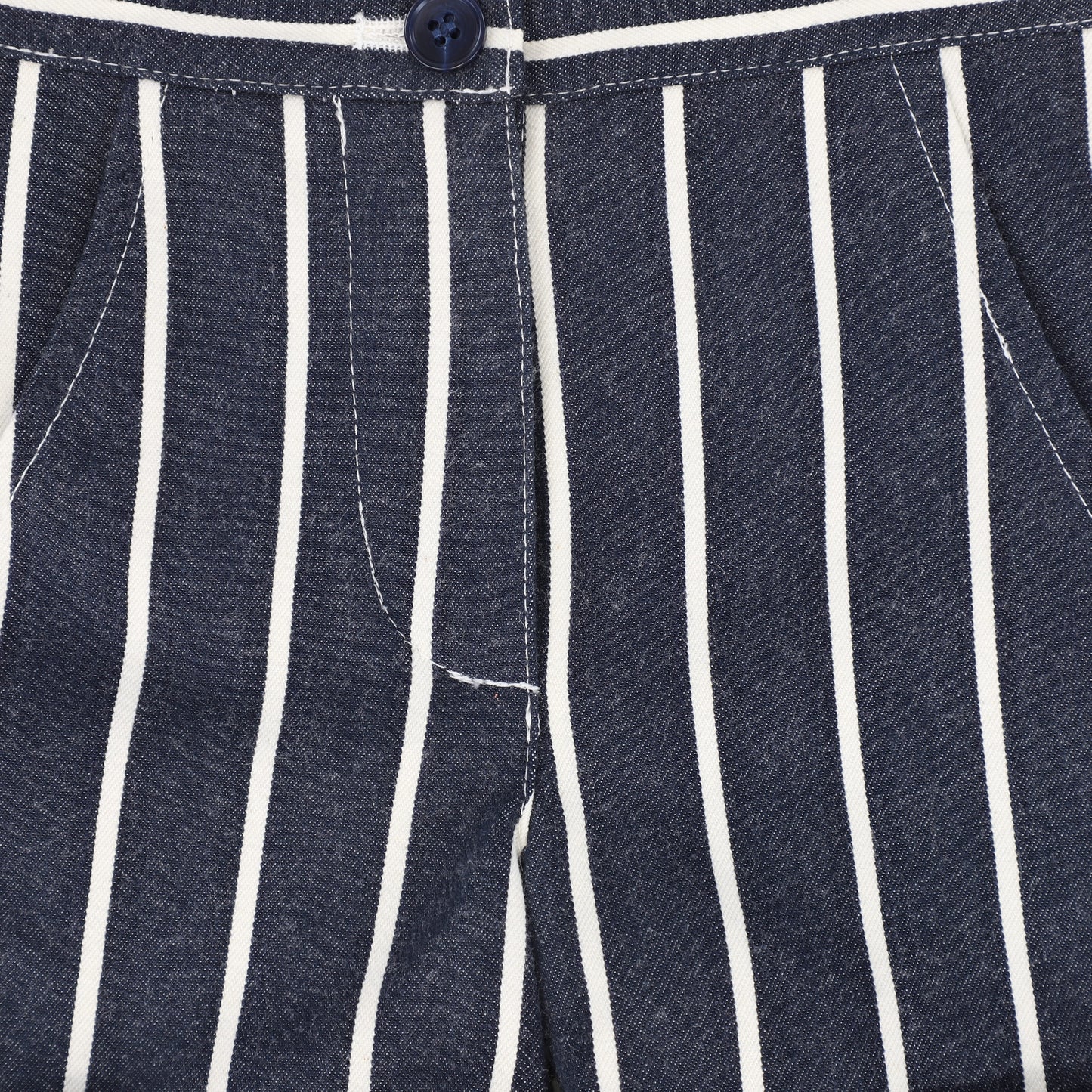 LE BOURDON NAVY STRIPE STITCHED POCKET SHORTS