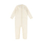 LE BOURDON BEIGE KNIT CABLE STRIPE COLLAR ROMPER