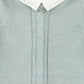 LE BOURDON GREEN KNIT CABLE STRIPE COLLAR ROMPER