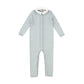 LE BOURDON GREEN KNIT CABLE STRIPE COLLAR ROMPER