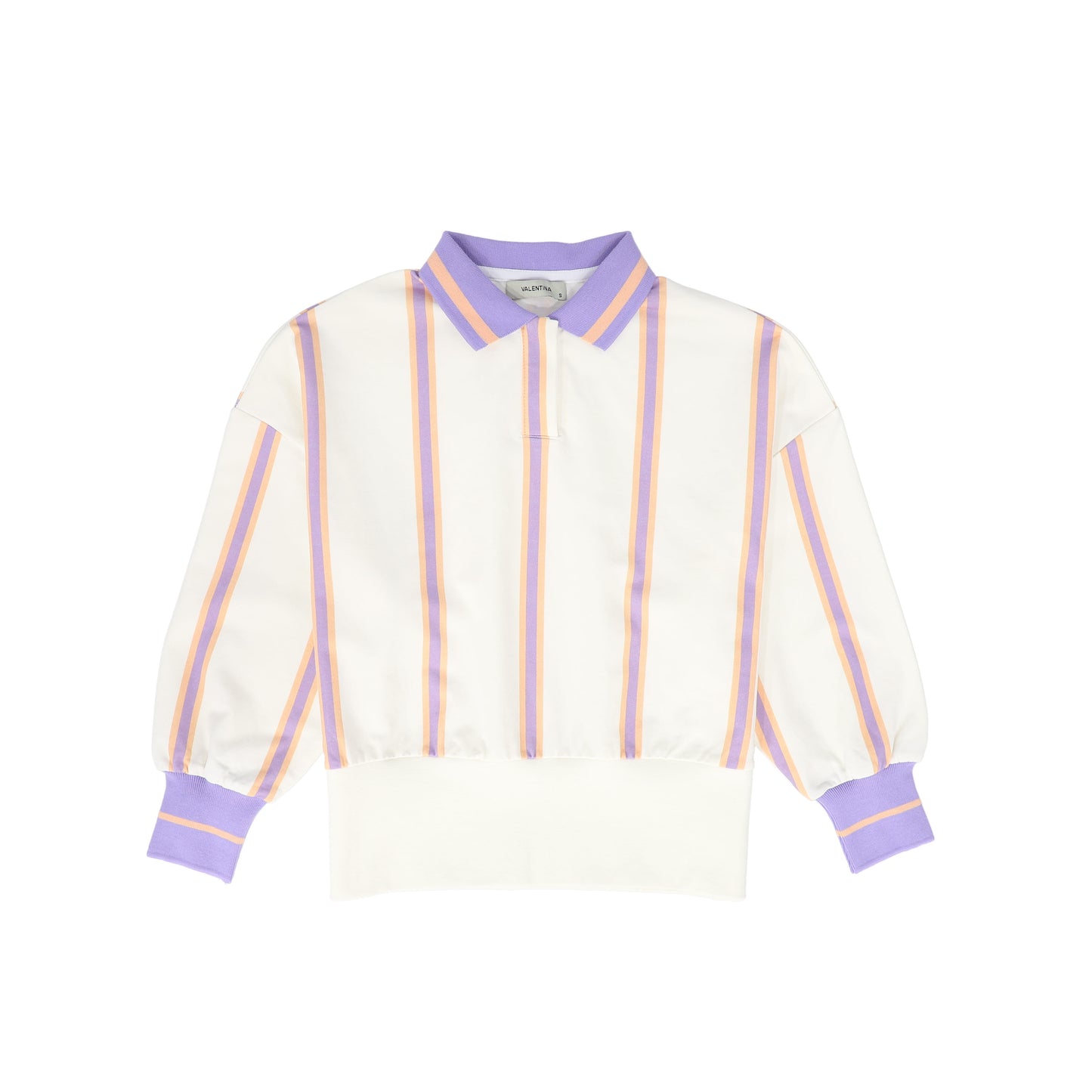 VALENTINA PURPLE STRIPE POLO SWEATSHIRT