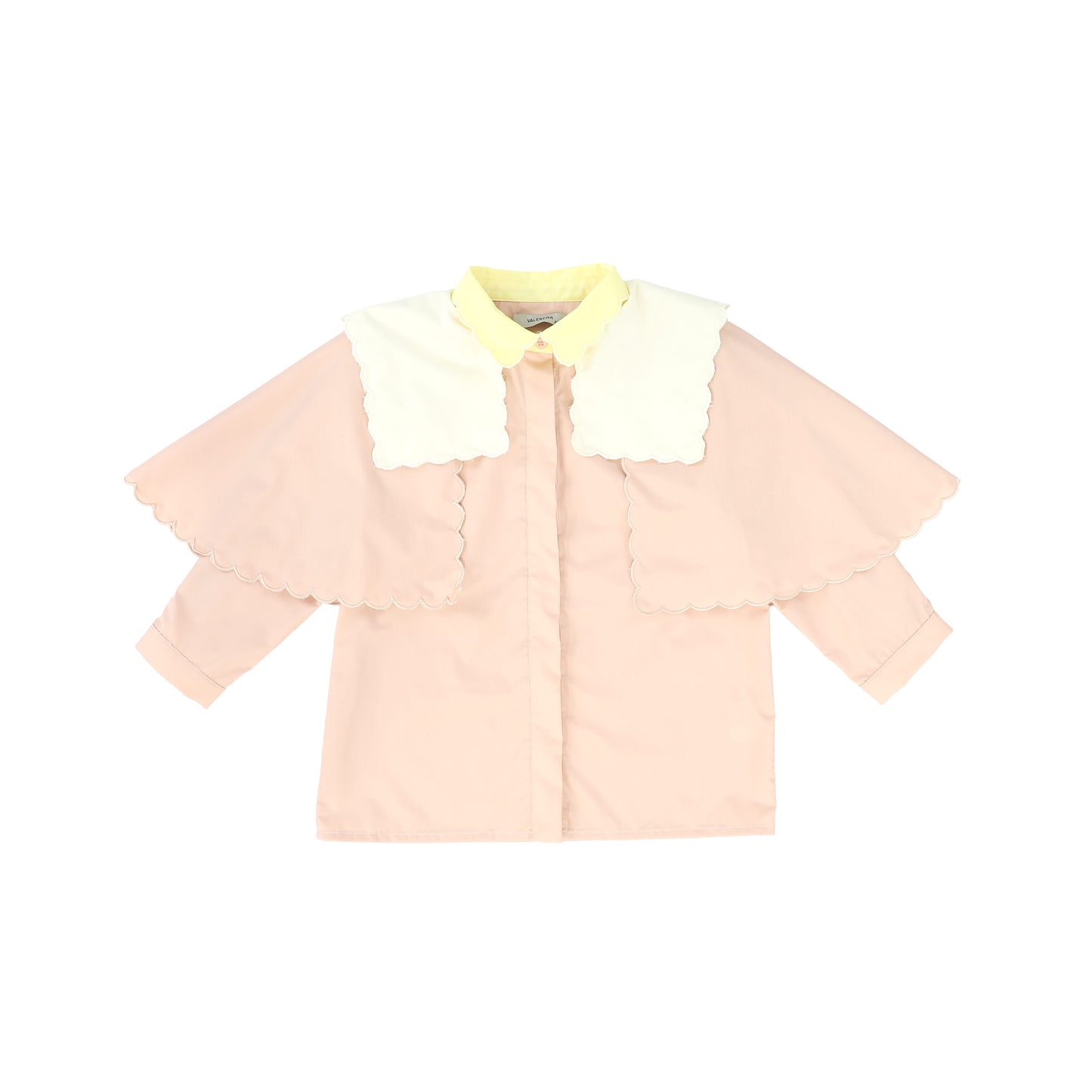 VALENTINA LIGHT PINK SCALLOP FRAYED STITCH BLOUSE