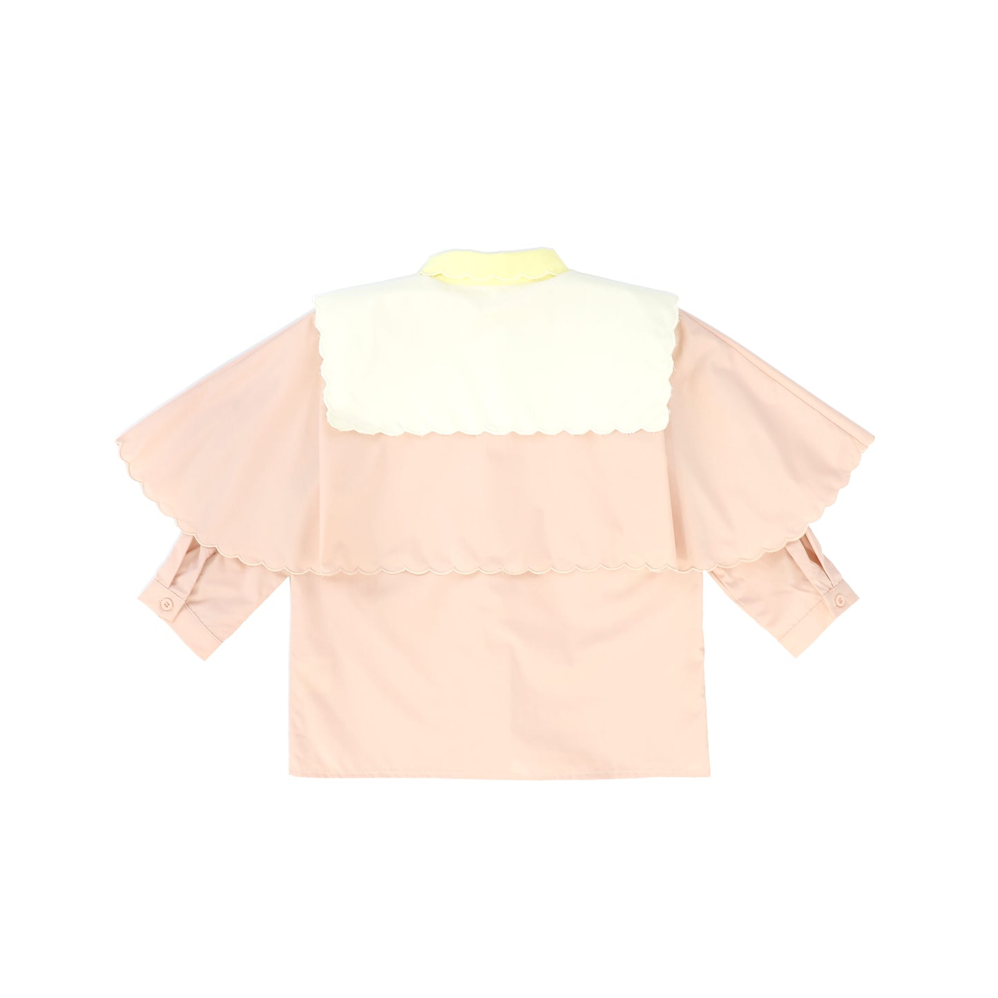 VALENTINA LIGHT PINK SCALLOP FRAYED STITCH BLOUSE