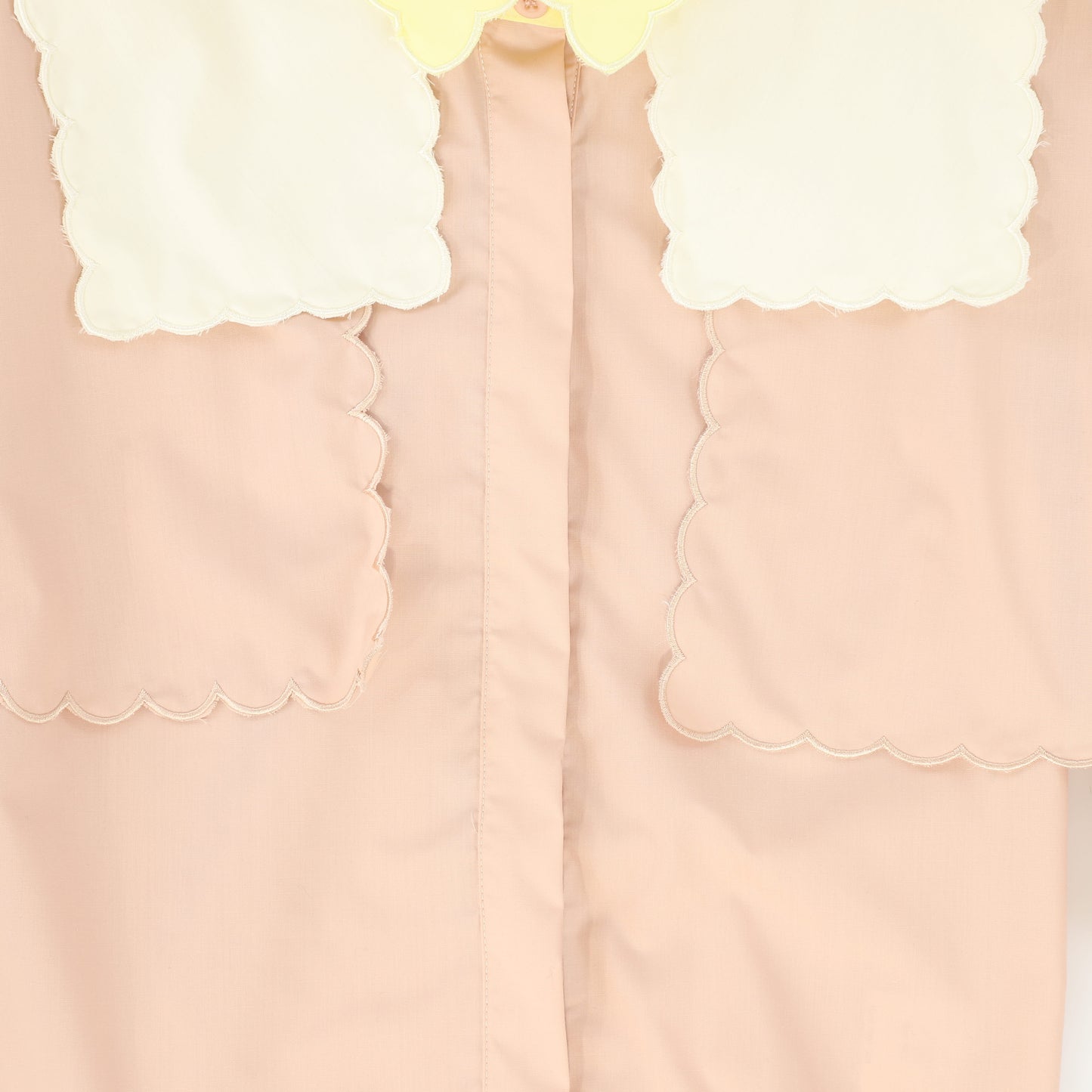 VALENTINA LIGHT PINK SCALLOP FRAYED STITCH BLOUSE