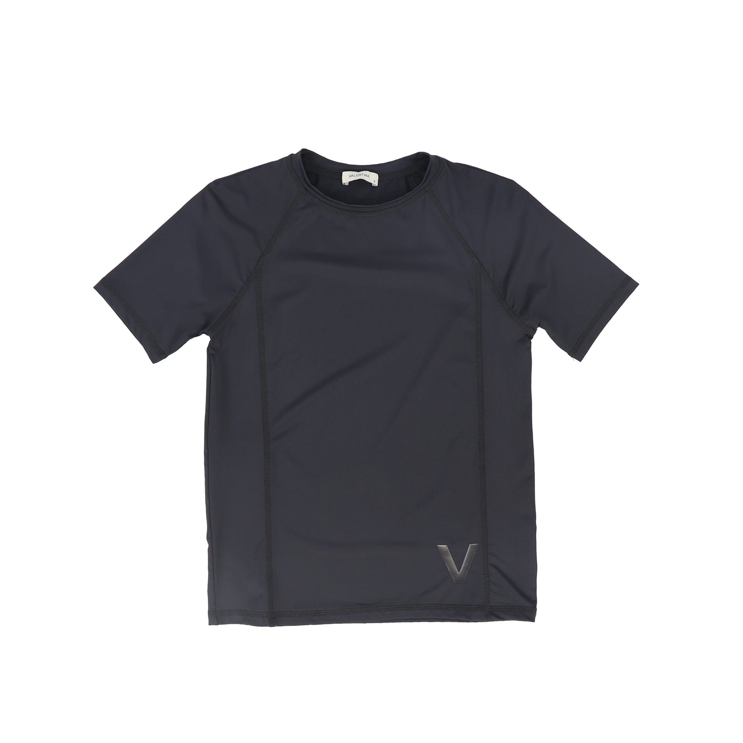 VALENTINA BLACK SEAMED SWIM SS SHIRT