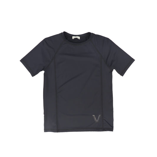 VALENTINA BLACK SEAMED SWIM SS SHIRT