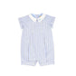 LE BOURDON BLUE DOUBLE STRIPE BUTTON PLEAT ROMPER