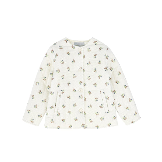 BACE COLLECTION FLORAL QUILTED BUTTON JACKET