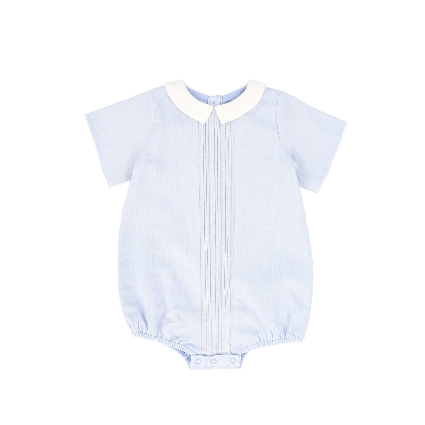 BAMBOO LIGHT BLUE LINEN LAYERED COLLAR ROMPER