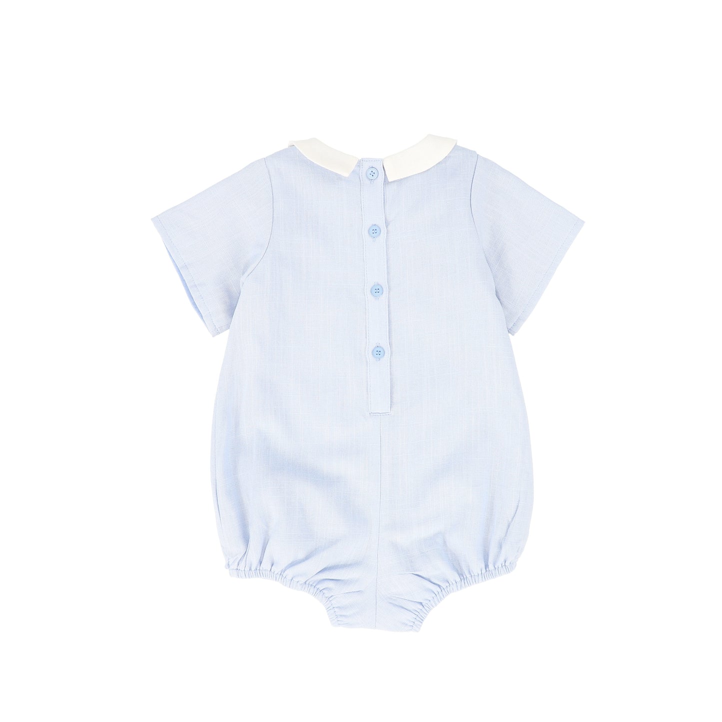BAMBOO LIGHT BLUE LINEN LAYERED COLLAR ROMPER