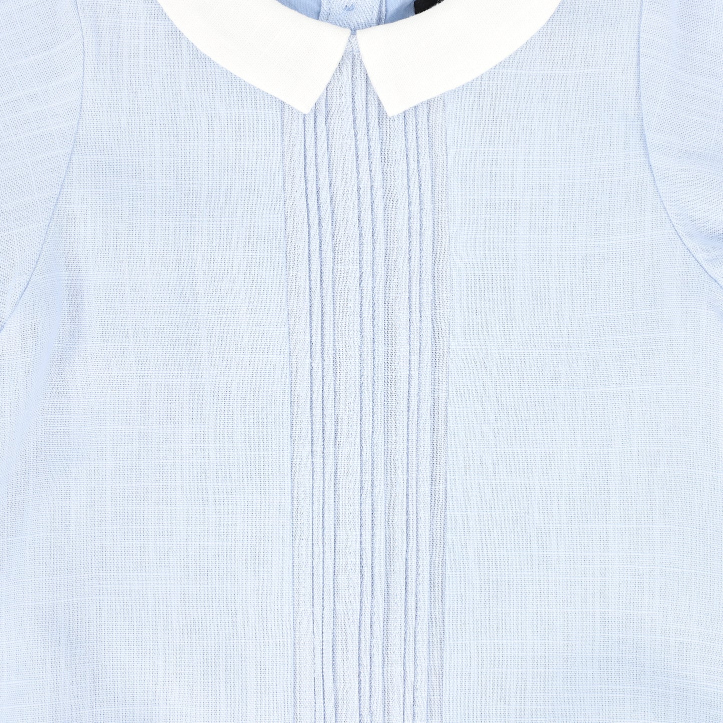 BAMBOO LIGHT BLUE LINEN LAYERED COLLAR ROMPER