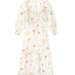 VALENTINA IVORY PETITE FLORAL PUFF SLEEVE DRESS [FINAL SALE]