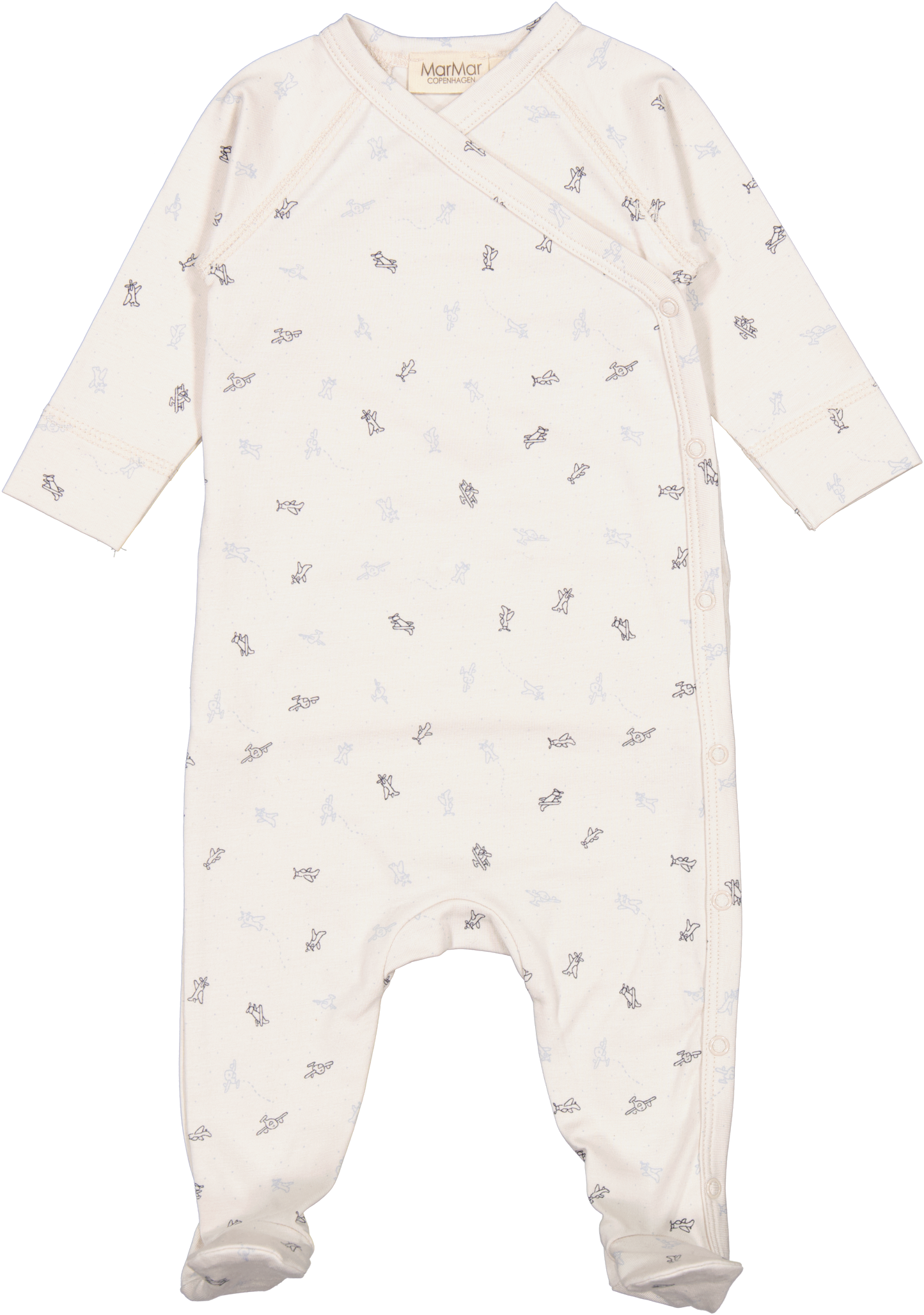 MARMAR COPENHAGEN ECRU AIRPLANE PRINT FOOTIE