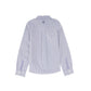 TRUSSARDI BLUE/WHITE STRIPED LOGO COLLAR SHIRT