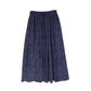 VALENTINA NAVY EYELET WAISTED MIDI SKIRT