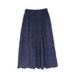 VALENTINA NAVY EYELET WAISTED MIDI SKIRT