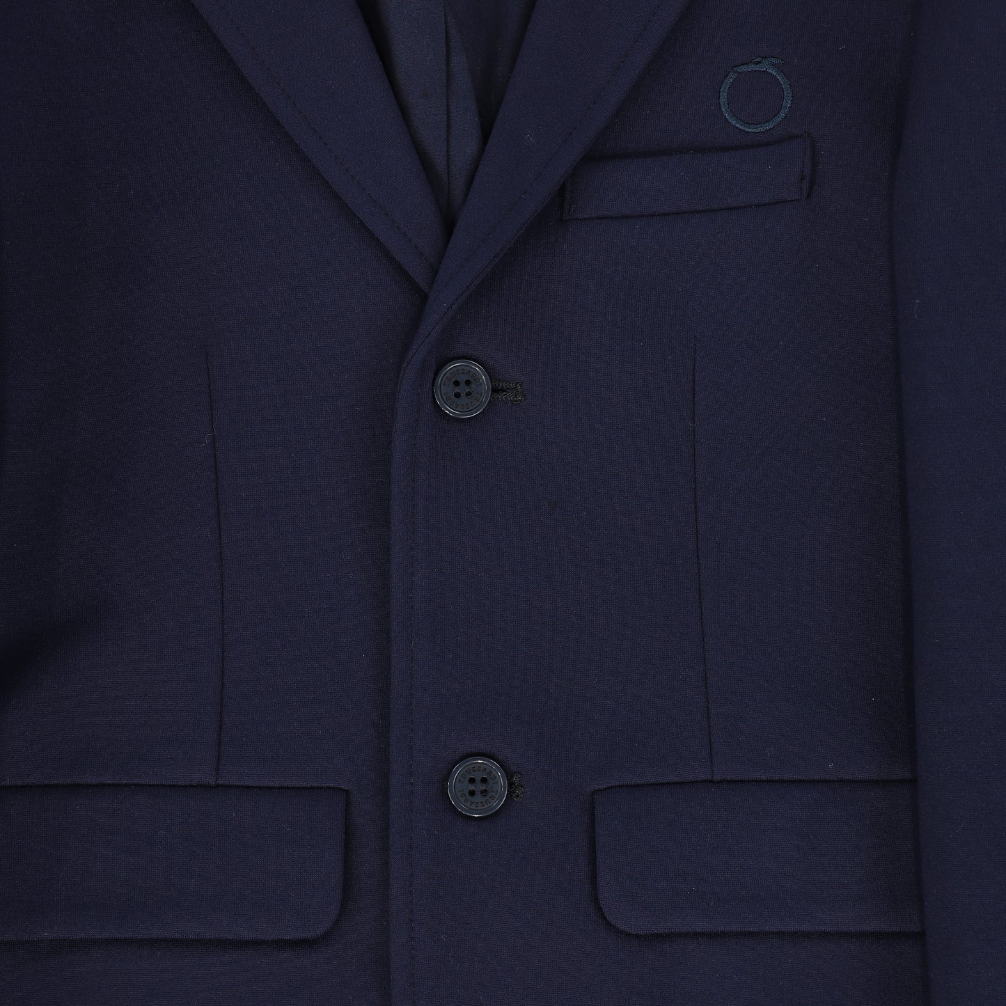 TRUSSARDI NAVY POCKET STRETCH SUIT