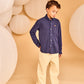 A076 NAVY PIQUE COLLAR SHIRT
