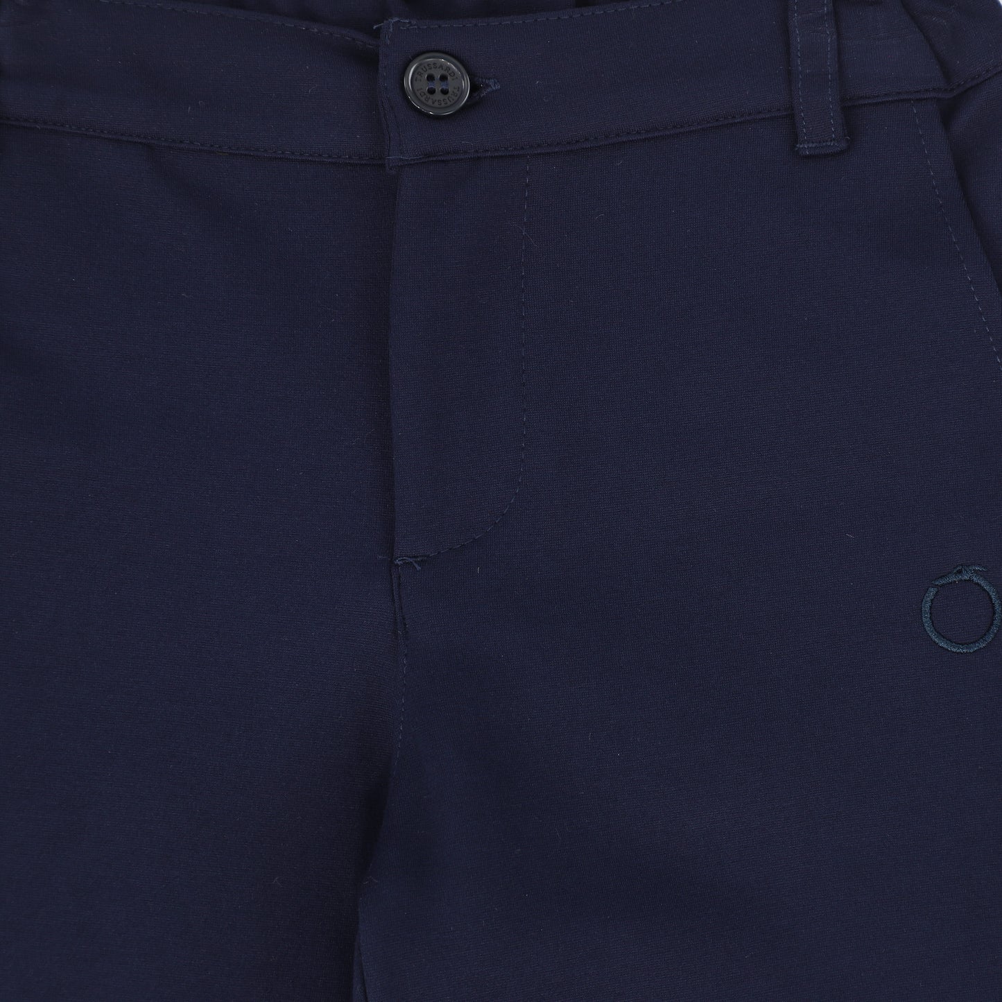 TRUSSARDI NAVY POCKET STRETCH SUIT