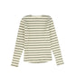VALENTINA GREEN RIBBED STRIPED TEE